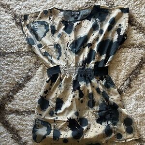 Angie Black and Gold Patterned Top